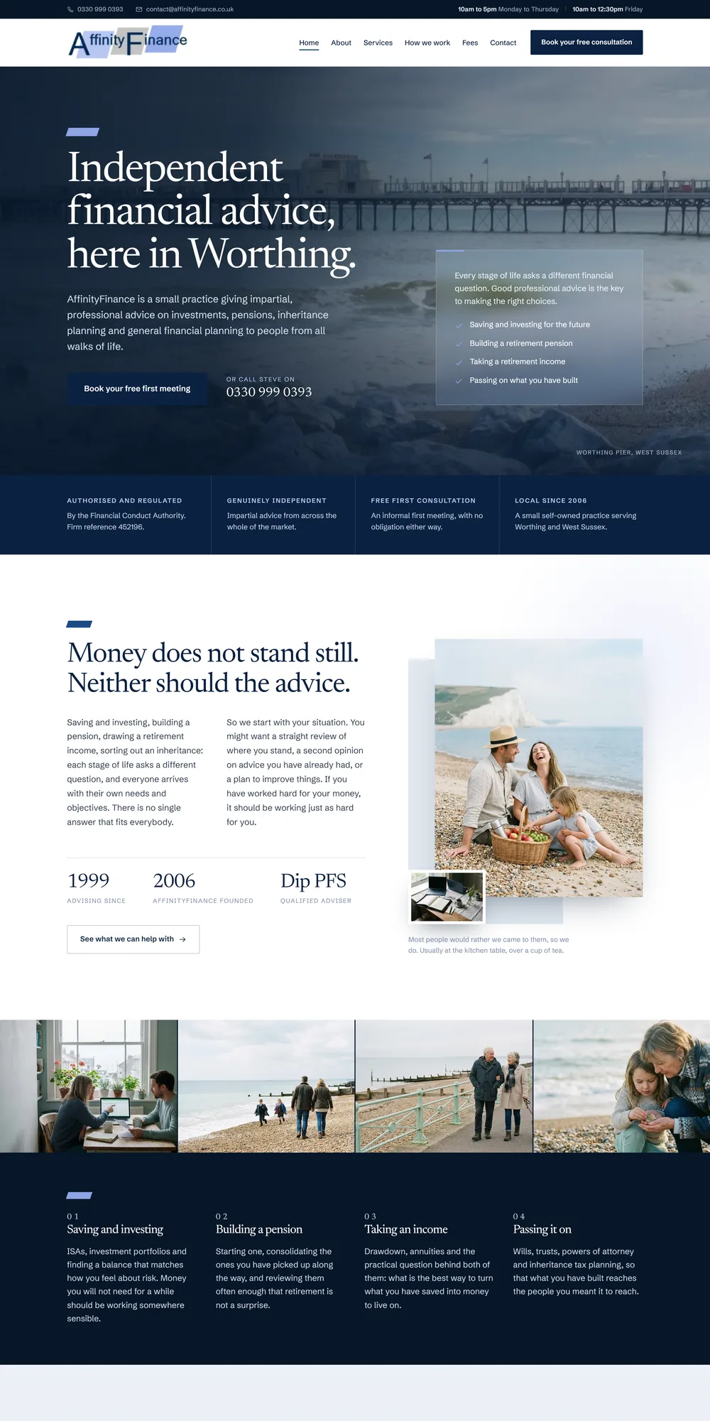 The homepage design we produced for AffinityFinance