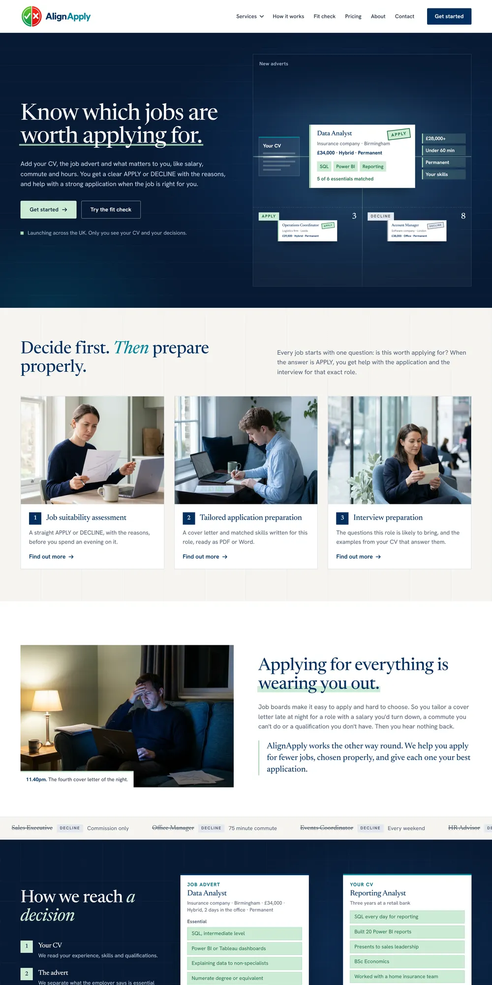 The homepage design we produced for AlignApply