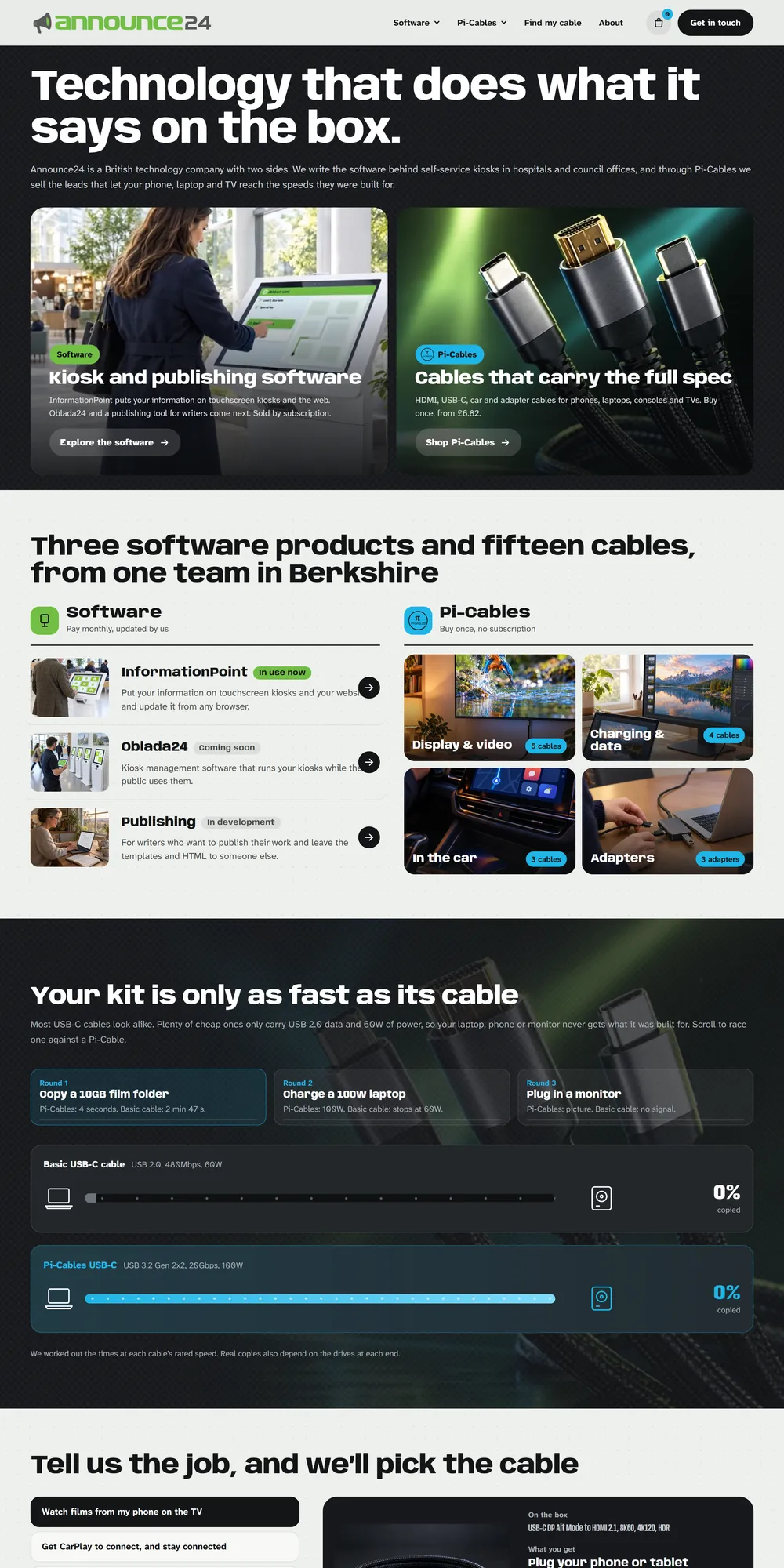 The homepage design we produced for Announce24