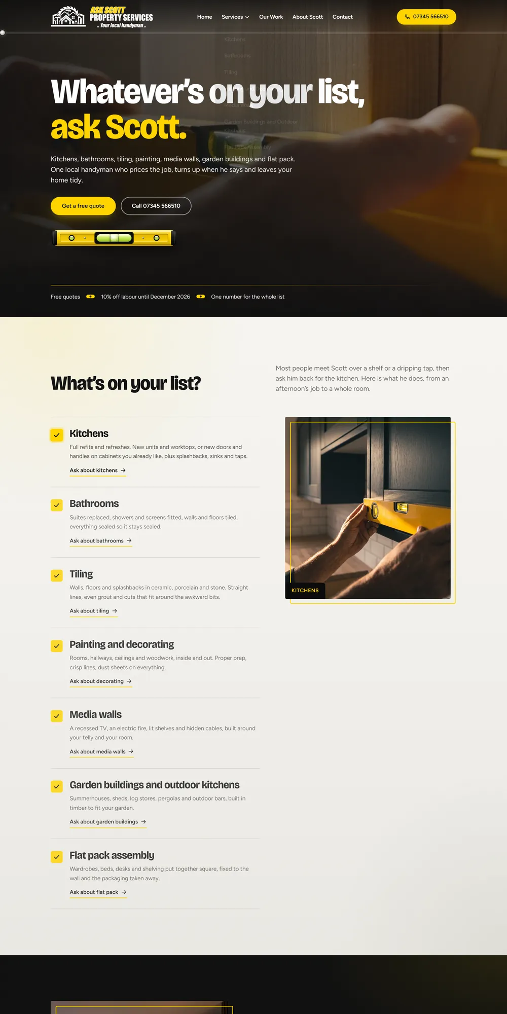 The homepage design we produced for Ask Scott Property Services