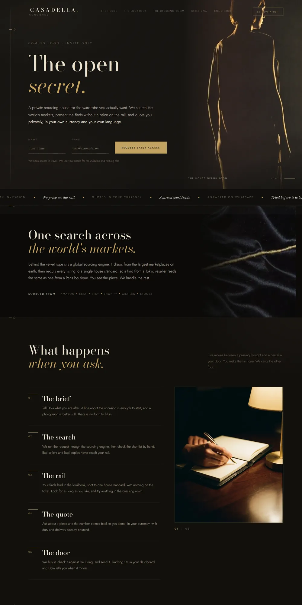 The homepage design we produced for Casadella Concierge