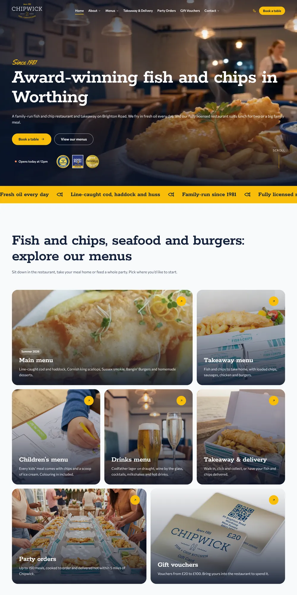 The homepage design we produced for Chipwick