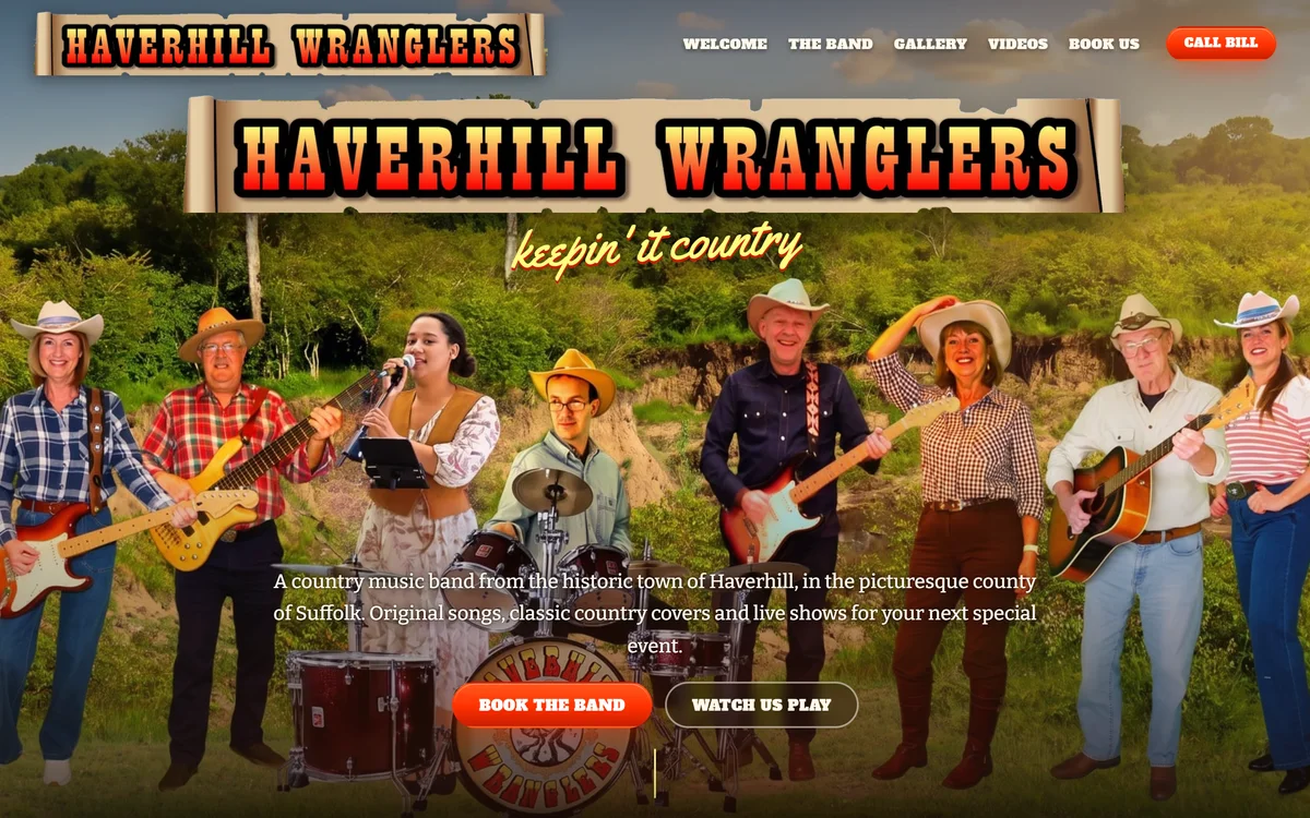 The homepage design we produced for Haverhill Wranglers