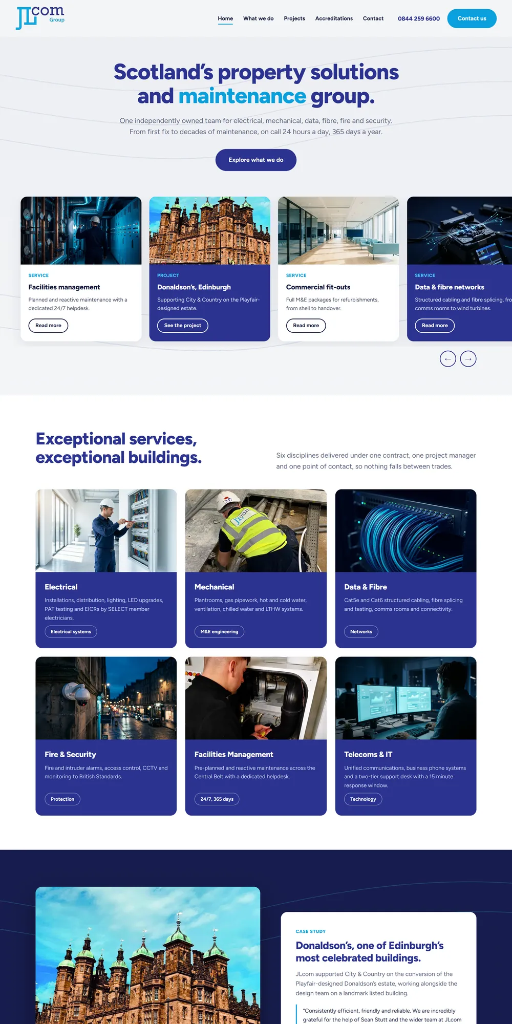 The homepage design we produced for JLcom Group