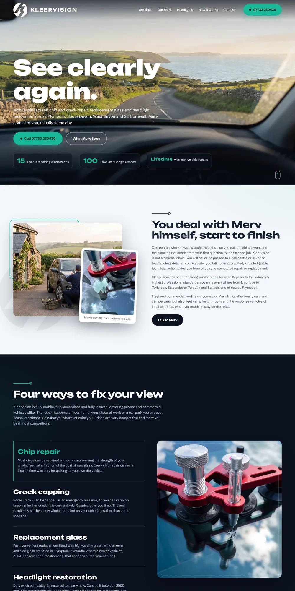 The homepage design we produced for Kleervision