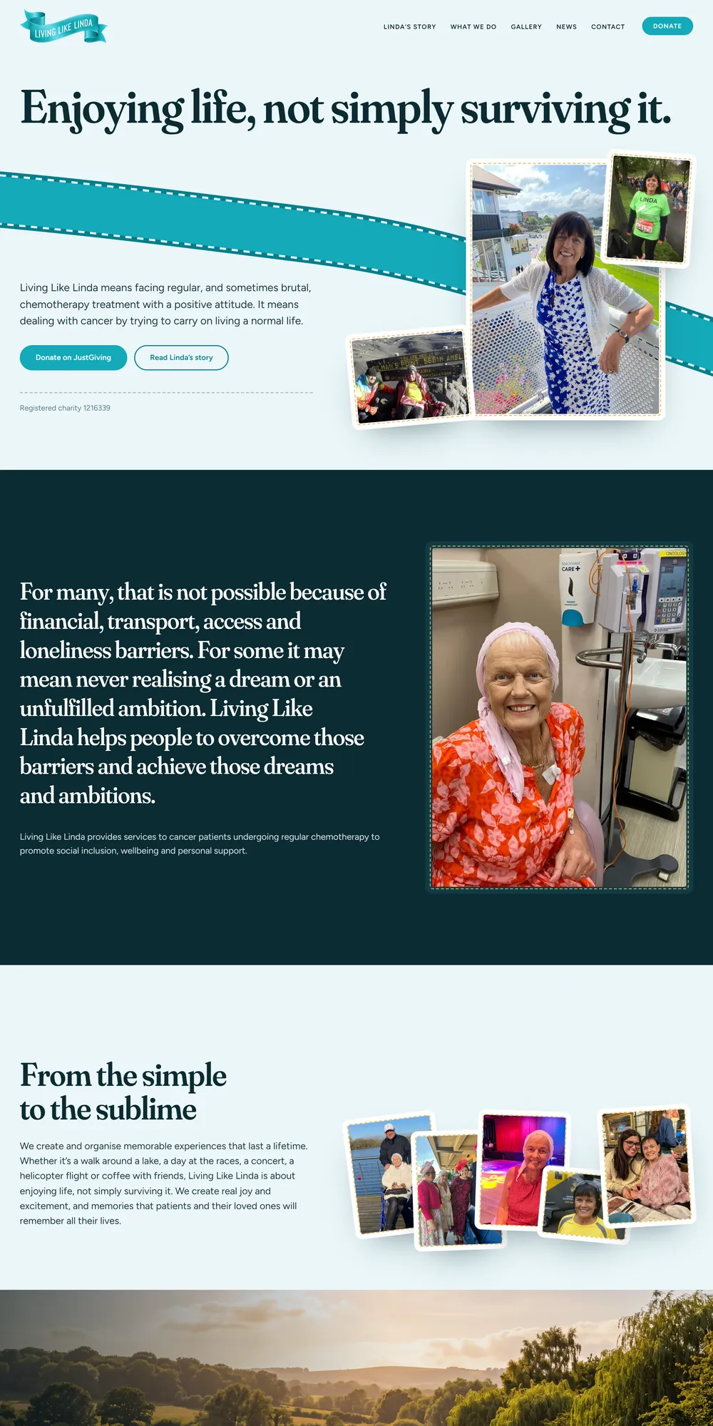 The homepage design we produced for Living Like Linda