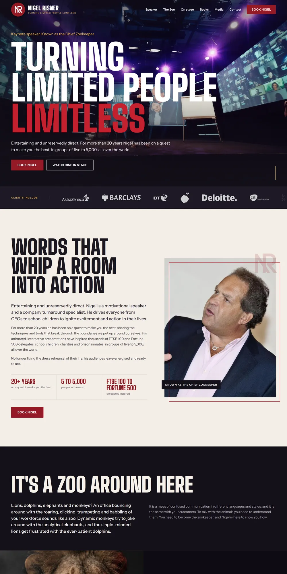 The homepage design we produced for Nigel Risner