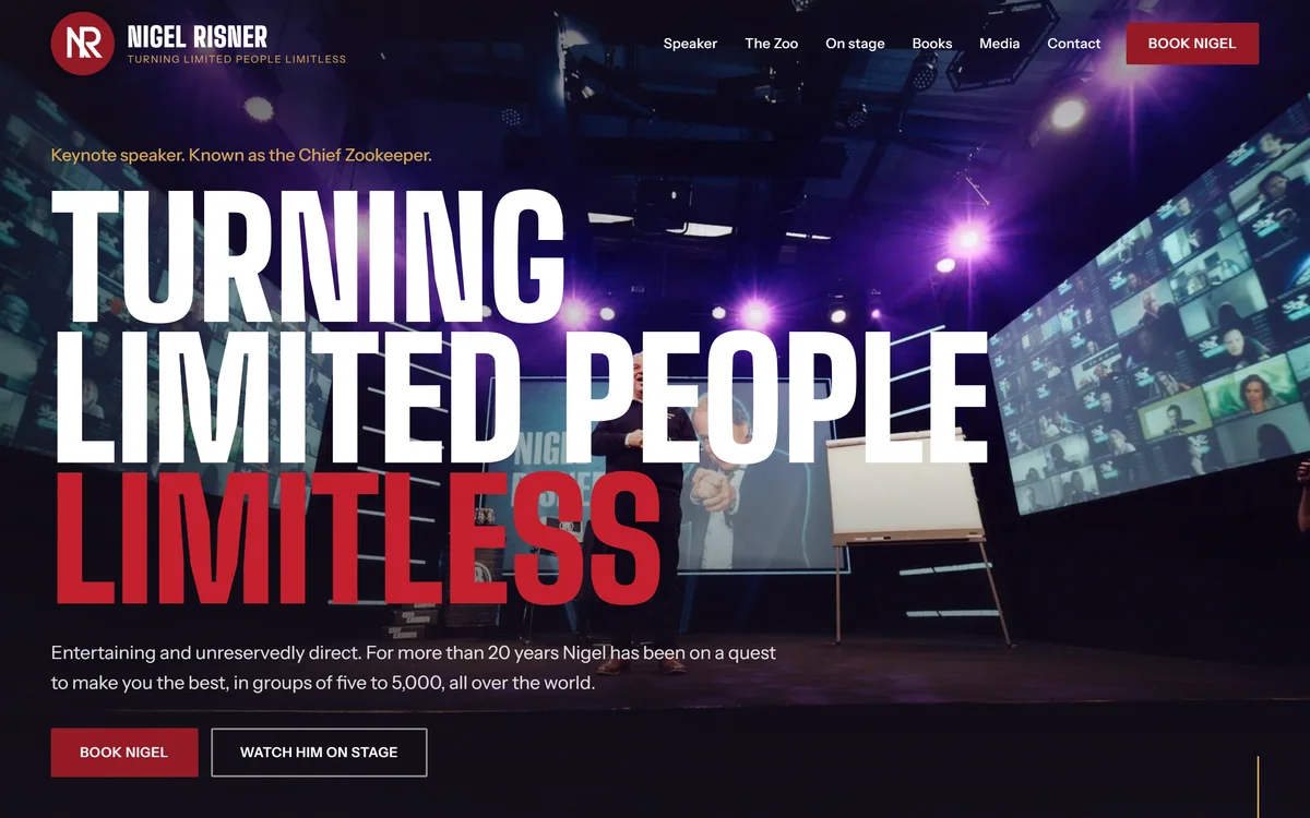 The homepage design we produced for Nigel Risner