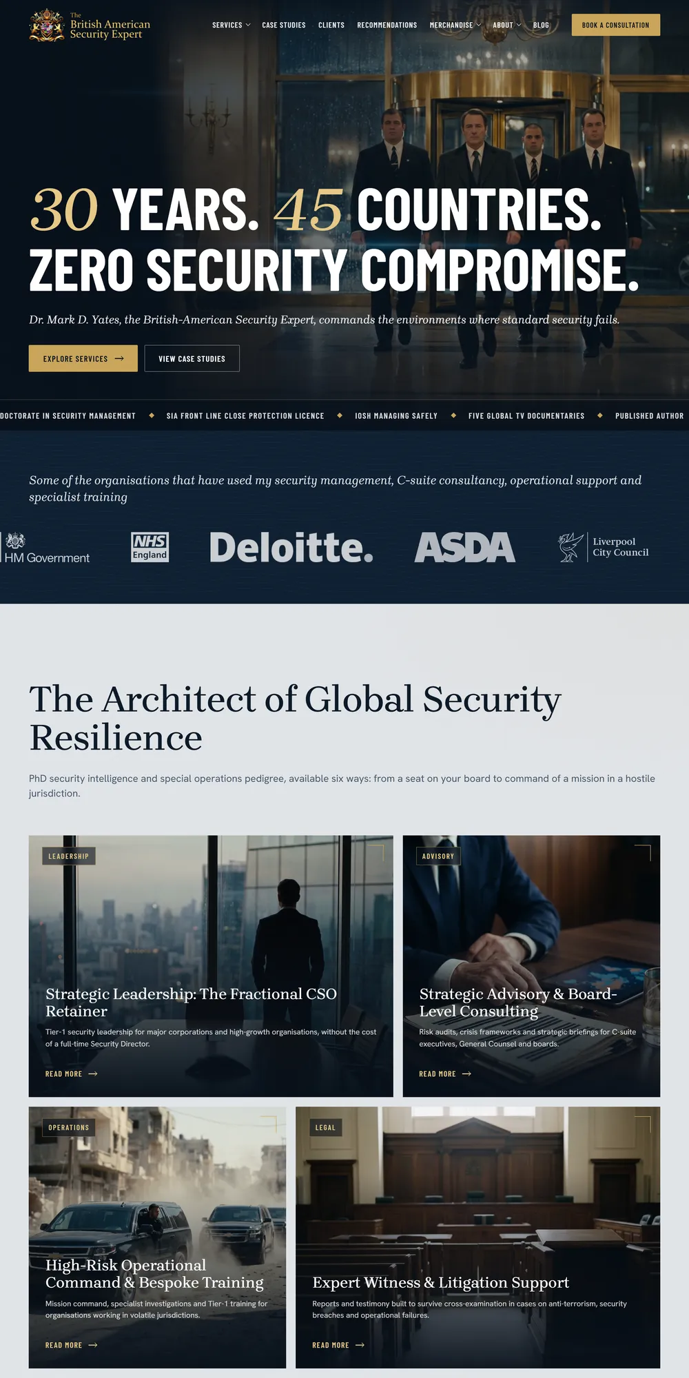 The homepage design we produced for Security Expert UK