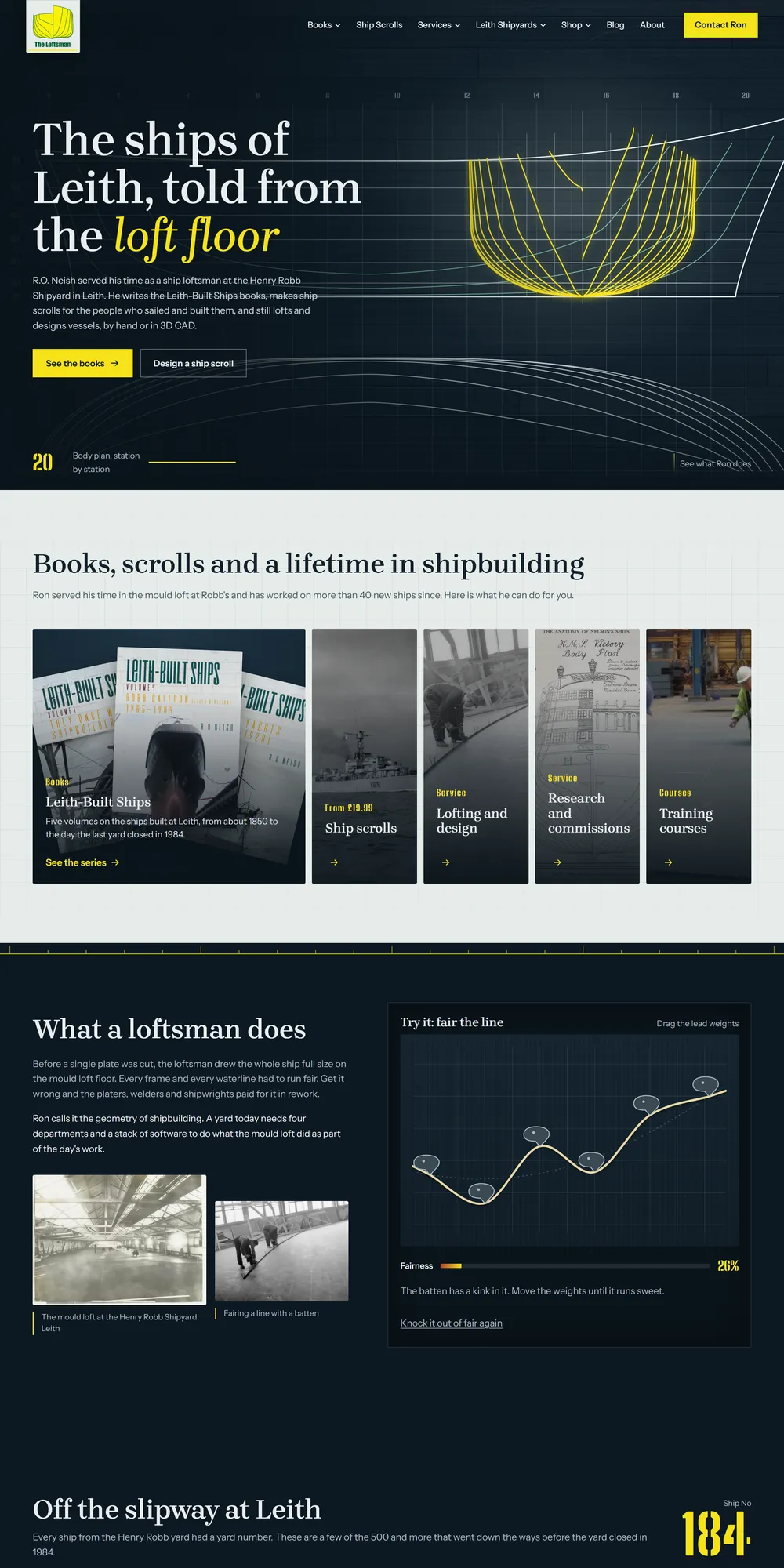 The homepage design we produced for The Loftsman