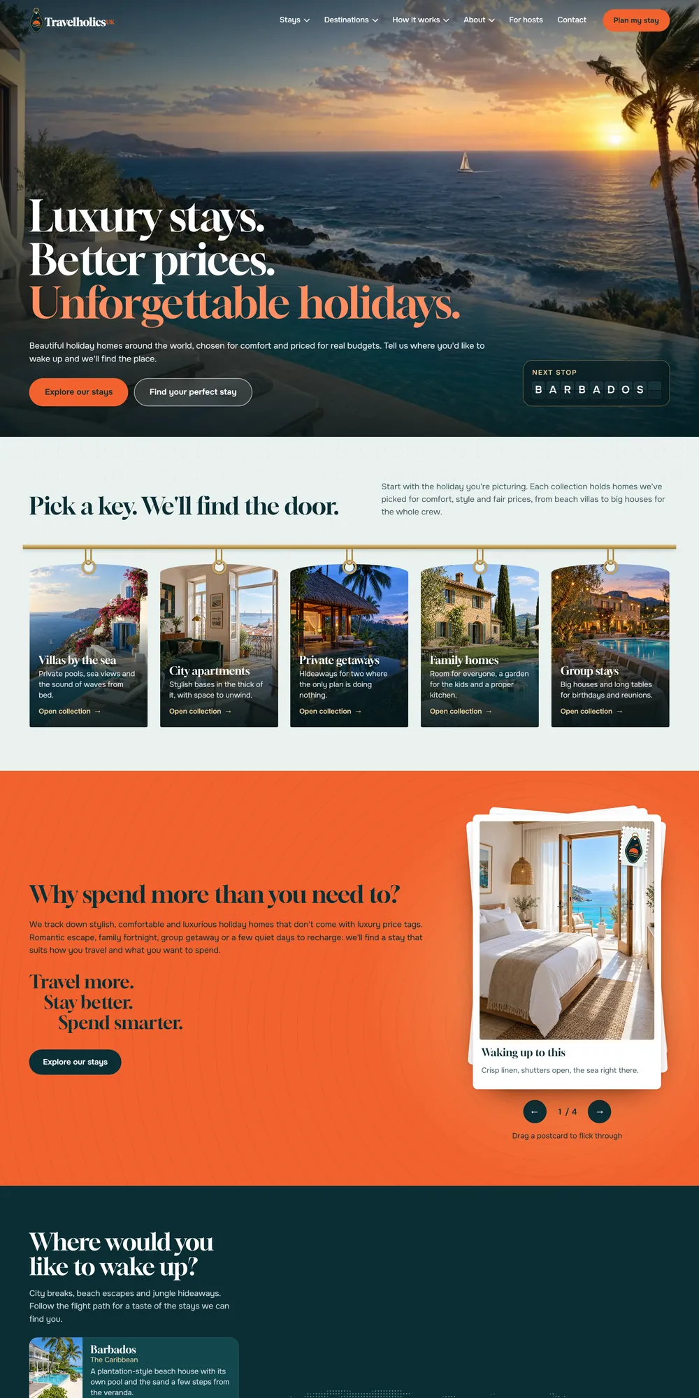 The homepage design we produced for TravelholicsUK
