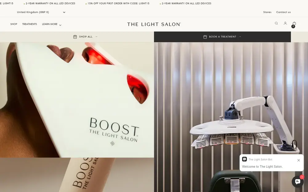 The Light Salon website