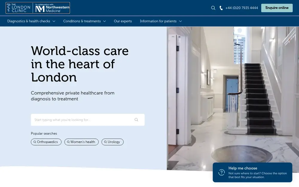 The London Clinic website
