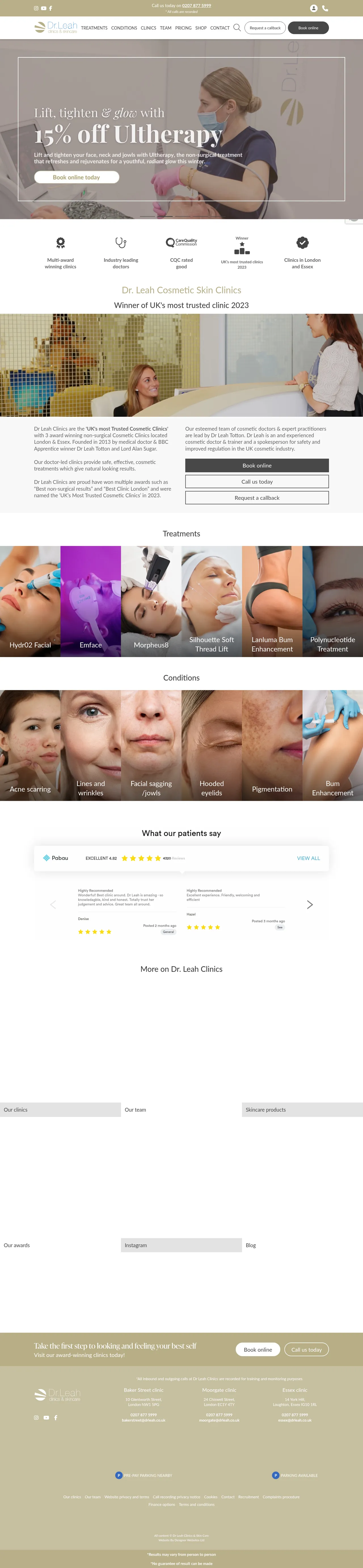 Dr Leah Skin Clinics desktop