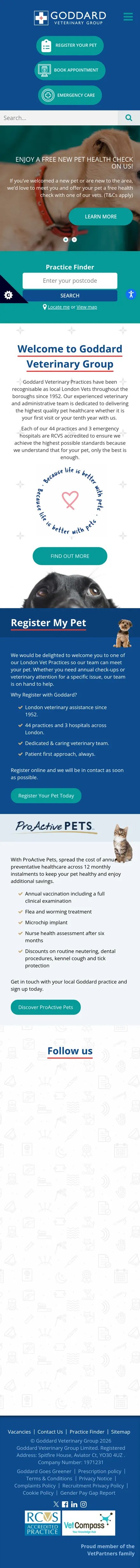 Goddard Veterinary Group mobile