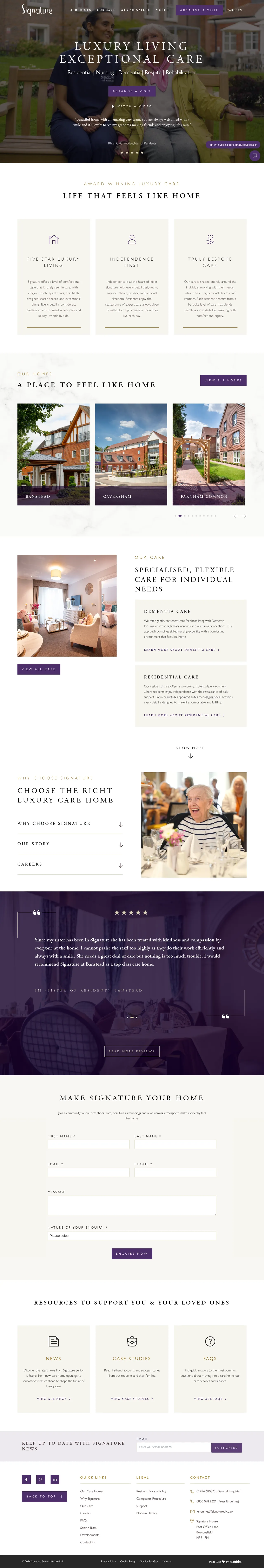 Signature Senior Lifestyle desktop