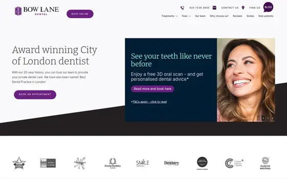 Bow Lane Dental website