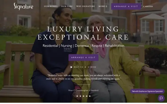 Signature Senior Lifestyle website