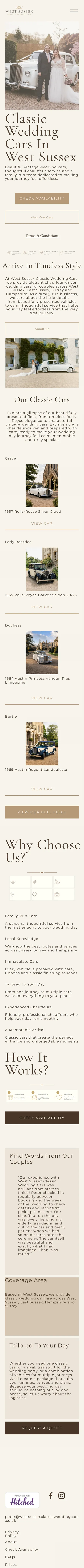 West Sussex Classic Wedding Cars mobile