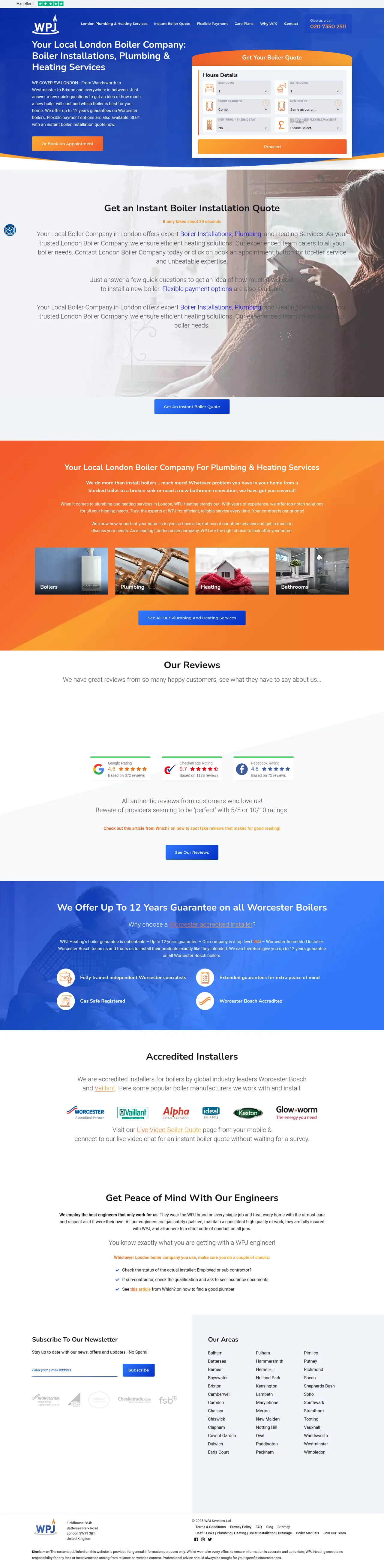 WPJ Heating desktop