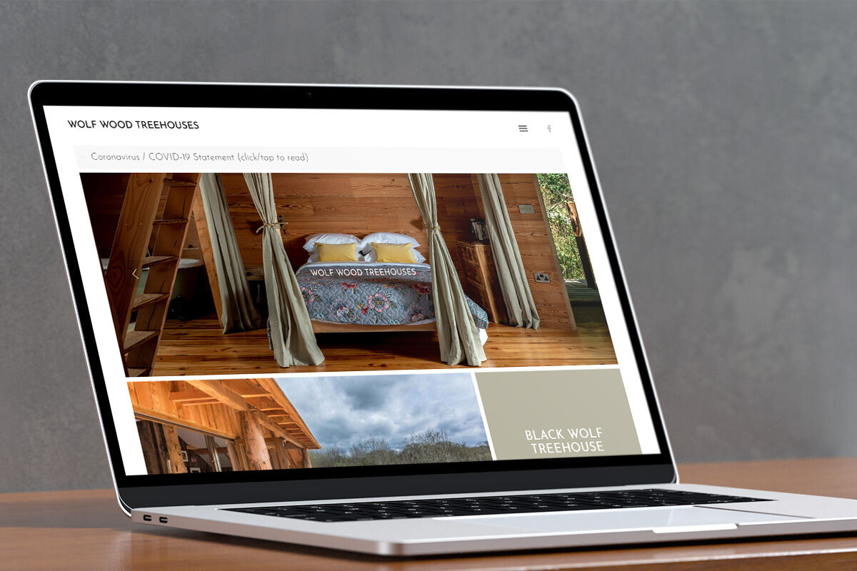 Wolf Wood Treehouses website screenshot