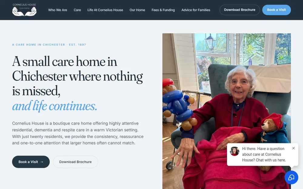 Cornelius House homepage as it is today