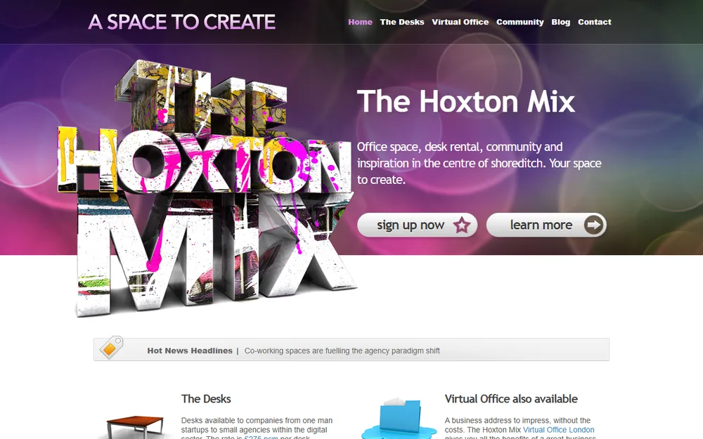 Hoxton Mix homepage as it was before we redesigned it
