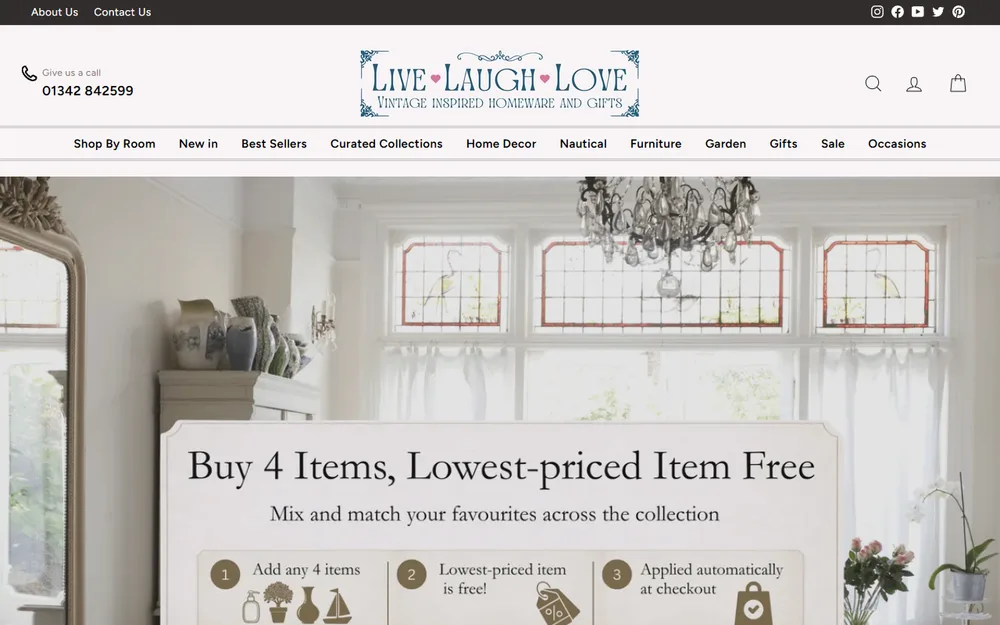 Live Laugh Love homepage as it is today