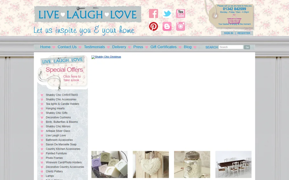Live Laugh Love homepage as it was before we redesigned it