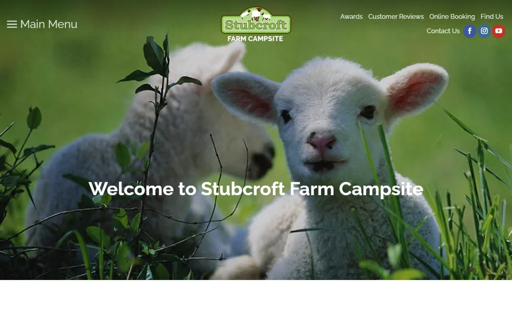 Stubcroft Farm Campsite homepage as it is today
