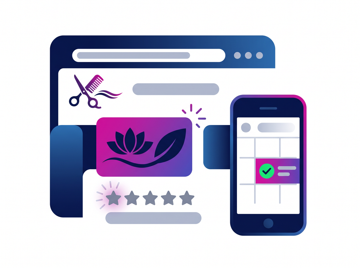 A polished salon website taking an online booking