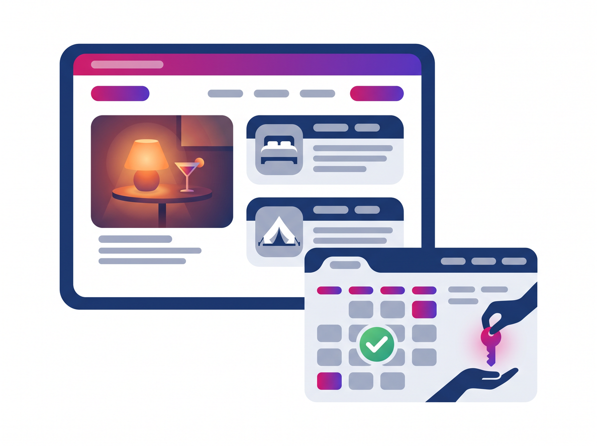 An atmospheric hospitality website taking a direct booking
