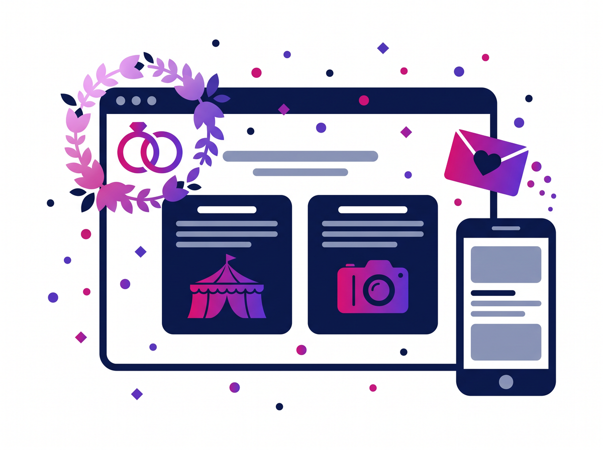 A romantic wedding business website winning an enquiry from a couple