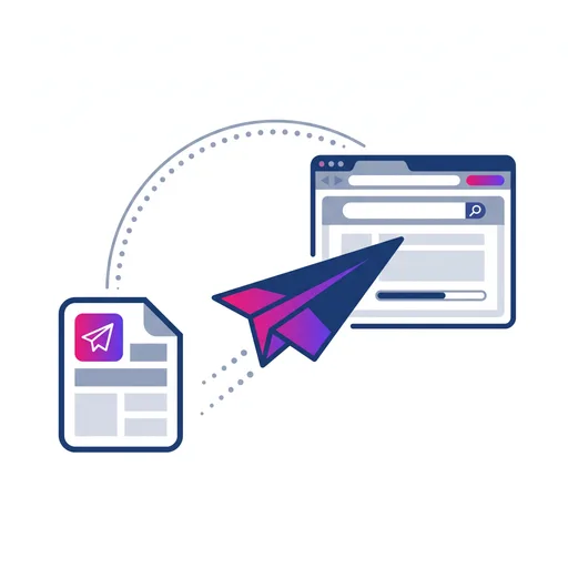 A paper plane carrying an article into a website
