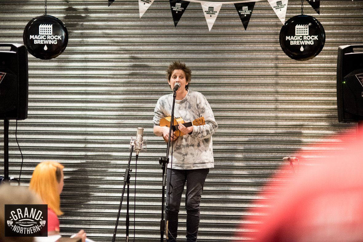 Fragile Lucy on stage at the Grand Northern Ukulele Festival