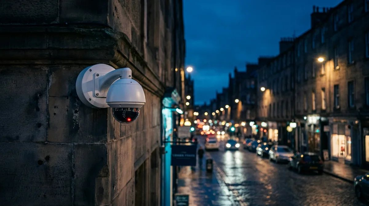 CCTV camera over an Edinburgh street