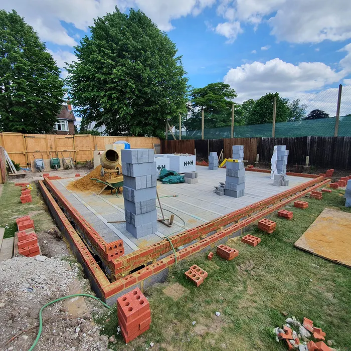 Foundation blockwork at The Ridgeway