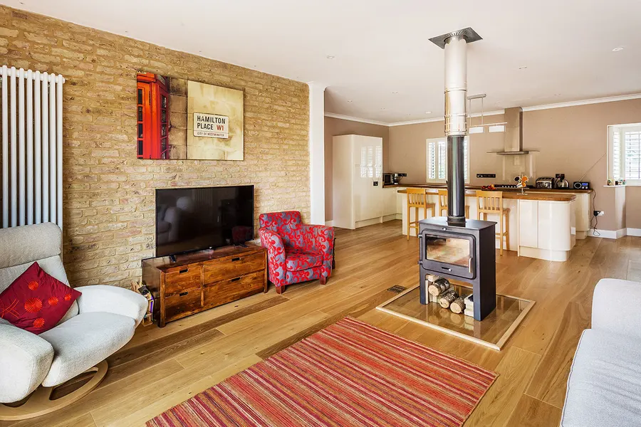 Refurbished living space at 66 Beeches Avenue