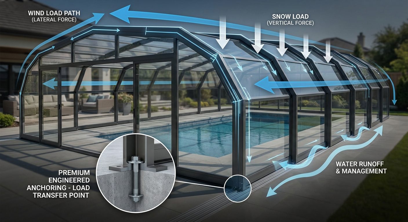 Structural Mounting and Load Management in Pool Enclosure Design